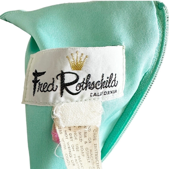 Vintage 1970's Fred Rothschild Maxi Dress Green - Picture 7 of 15